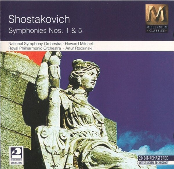 Shostakovich, National Symphony Orchestra � Howard Mitchell, Royal Philharmonic Orchestra � Artur Rodzinski - Symphonies Nos. 1 & 5 (USED)